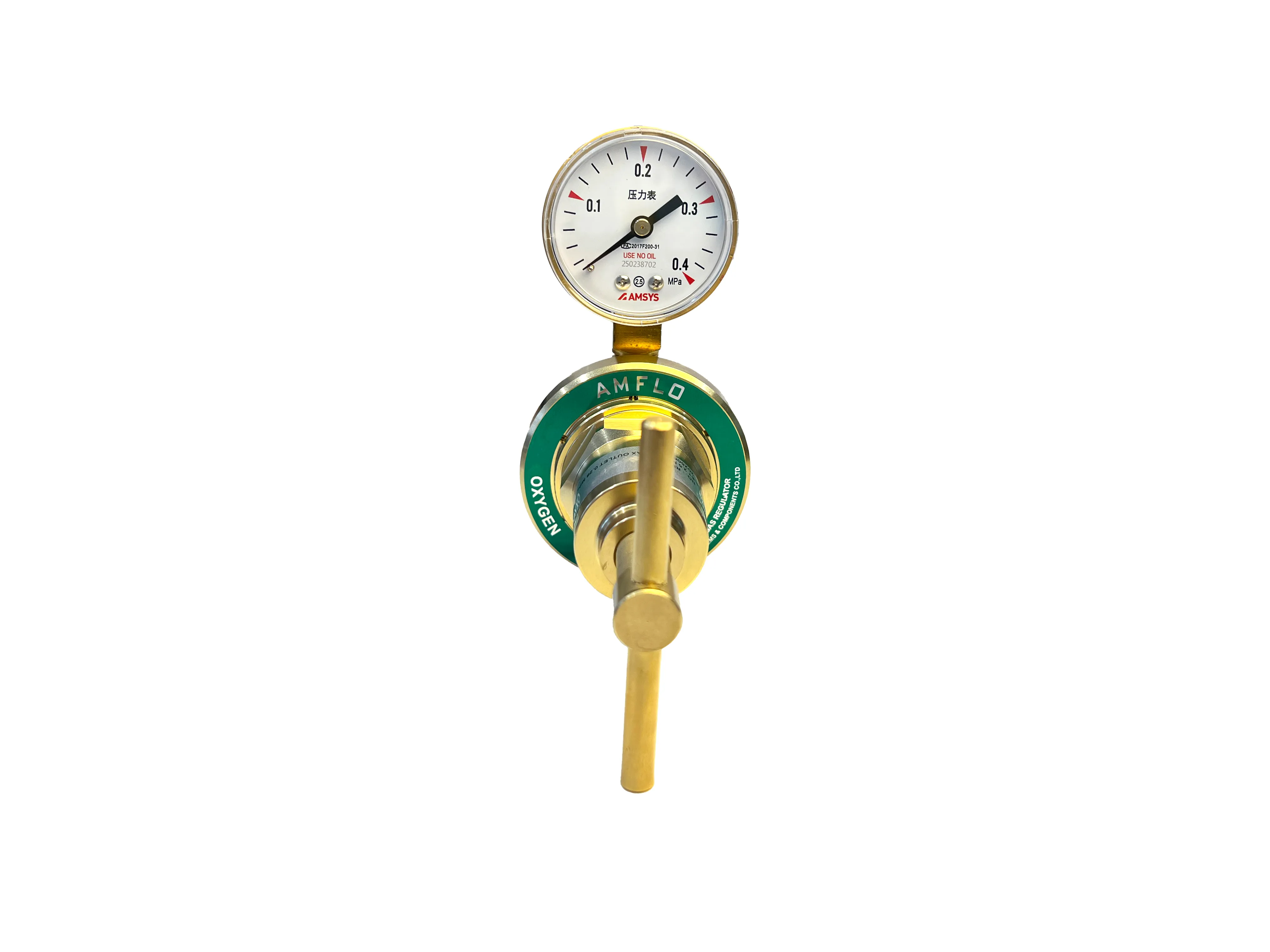 Регулятор линейный пропановый AMFLO R82LF-125-N (LPG)  латунь  с 1-им манометром, давление на входе до 25 бар. произв 14м3/час / Regulator R82F-125-N